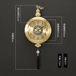 horloge murale or chinois moderne ornements fleurs arabes noirsOpaque