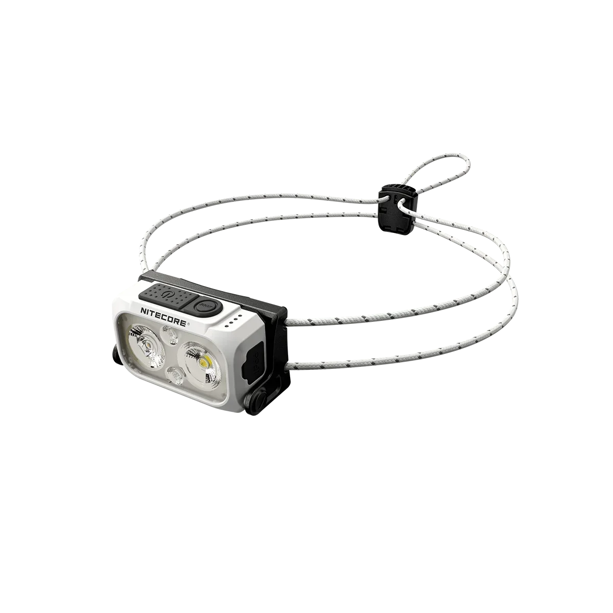 lampe frontale ultra légère led noir blanc jaune cordon ajustable trail running camping