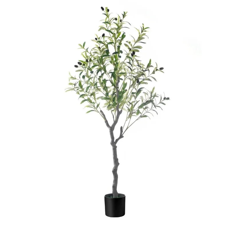 plantes artificielles vertes tronc gris brun moderne decoration intérieure anniversaire exposition sans pot faux