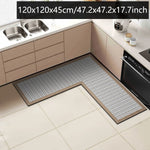 tapis sol intérieur gris moderne adhésif lavage main chambre cuisine salle bain grande taille
