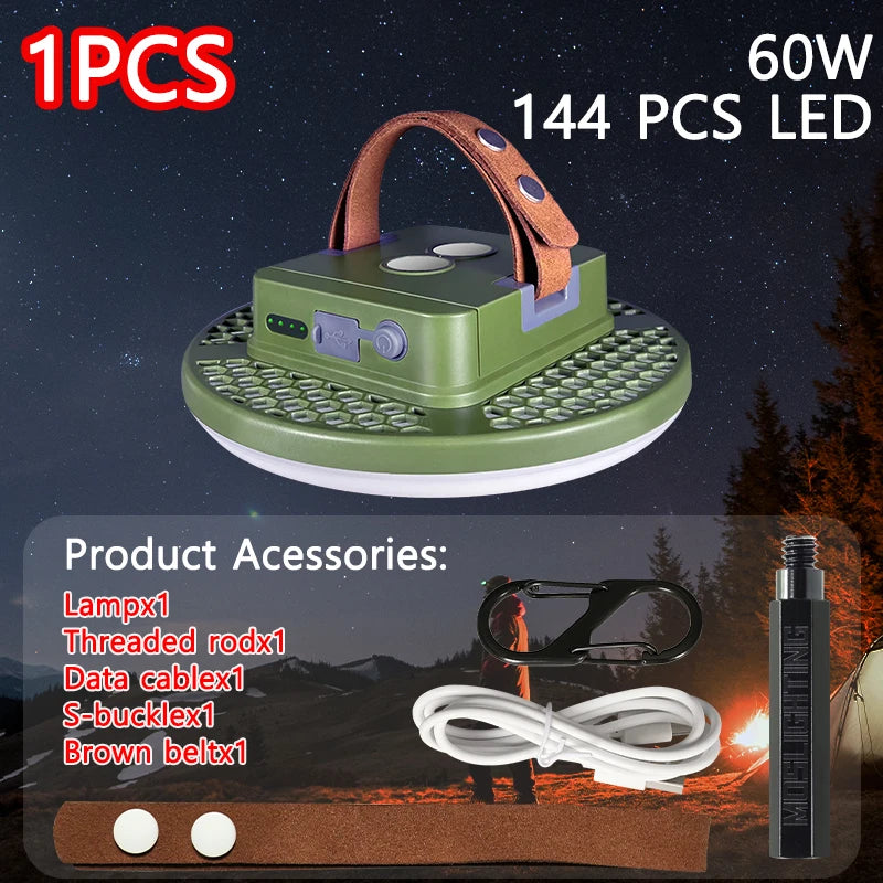 lampe camping rechargeable led bleu moderne aimantée compacte suspension perforée
