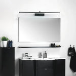 lampe miroir moderne noir fixée mur éclairage led tricolore 60cm 80cm 100cm