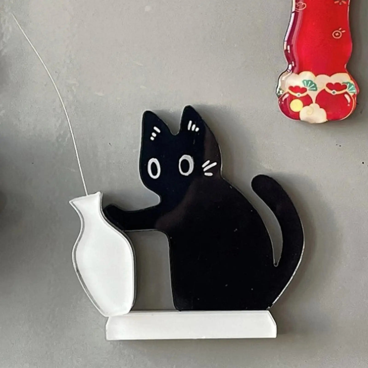 support pinceaux chat noir aimant moderne décoration intérieure animal compagnie dessin animé collection art