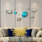 décoration murale moderne boules argent dorées fixations set intérieur
