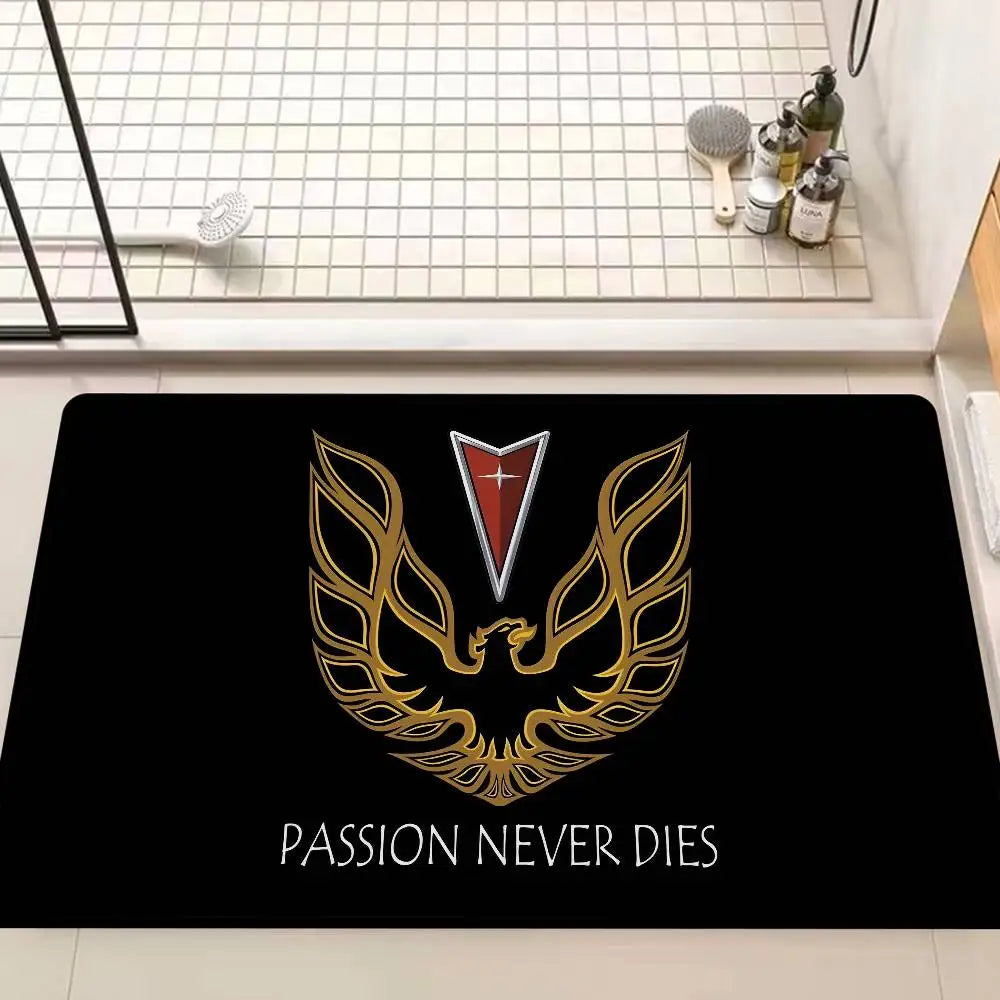 tapis moderne noir phoenix antidérapant graphique passepartout salon chambre 60x90cm