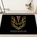 tapis moderne noir phoenix antidérapant graphique passepartout salon chambre 60x90cm