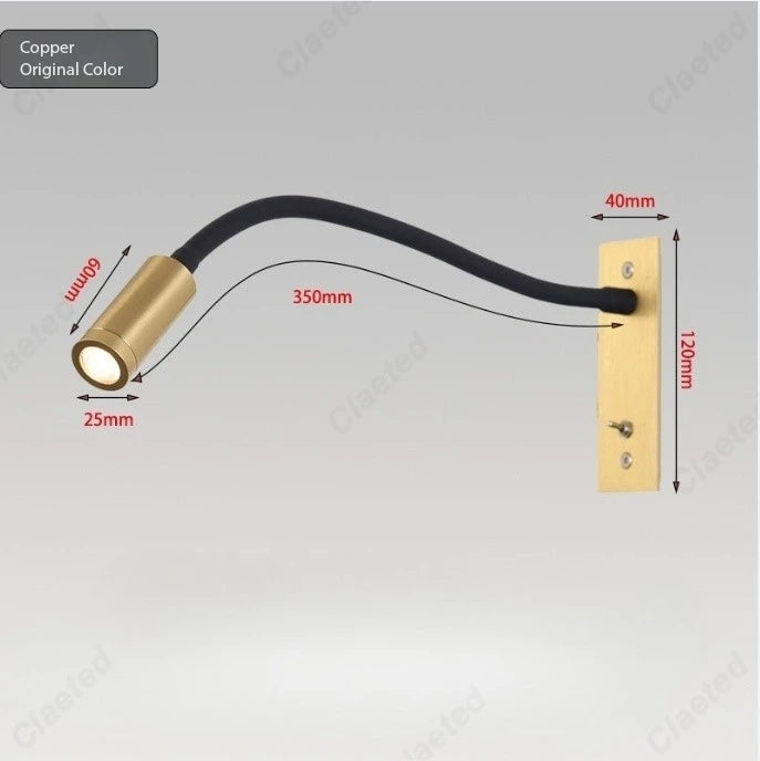lampe chevet flexible moderne noir gris métallique angle réglable chambre étude entrée