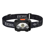 lampe frontale led noire orange ipx4 étanche camping chasse randonnée