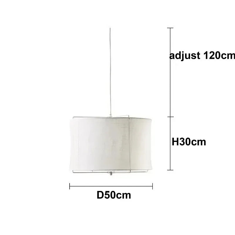 Suspension lumineuse moderne toile lin beige clair interrupteur tactile chambre salonhôtel