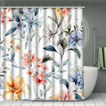 rideau douche floral fleurs papillons multicolore respectueux environnement opacité durable salle bain