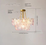 lampe suspendue classique rose fleurs chaîne ajustable blanc doré vintage chambre salon