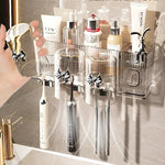 porte brosses dents transparent moderne adhésif motifs décoratifs cosmétiques rangement salle bain minimalistemaximum 14