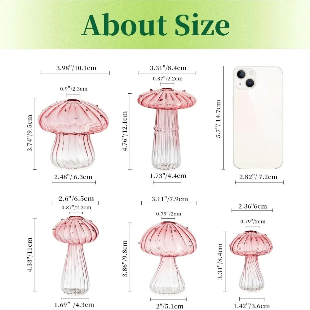 vases champignons rose moderne rayures verticales transparents décoration intérieure minimaliste