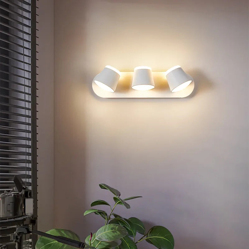Lampes murales modernes LED 8W 16W 24W blanc noir minimaliste fixées mur