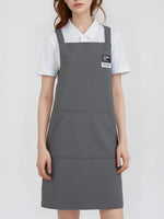 tablier toile noir vert foncé marron gris moderne poche avant épaulières cuisine restaurant