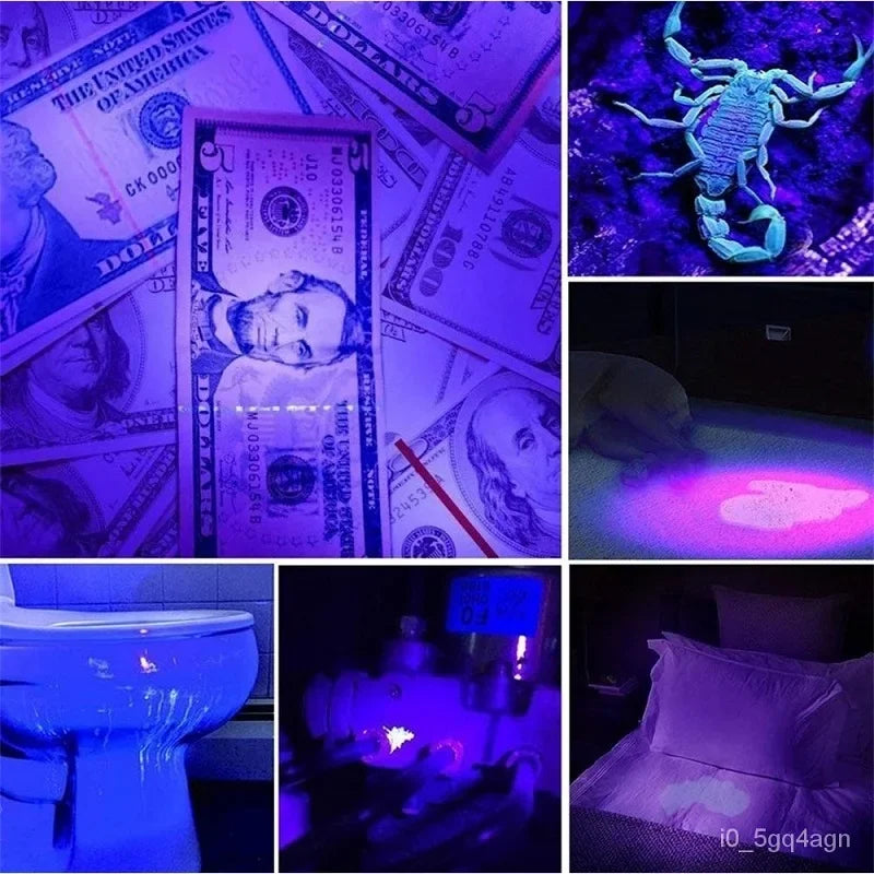 lampe poche uv led 1000 lumens 10w intense noir inspection scorpion fluorescence violette