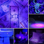 lampe poche uv led 1000 lumens 10w intense noir inspection scorpion fluorescence violette