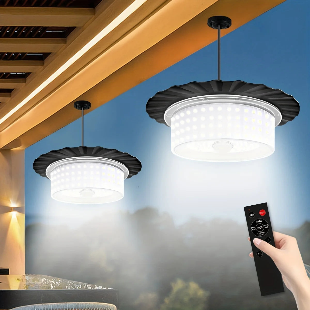 lampe solaire led moderne blanc noir 18 lumières contrôle distant ip65 abs