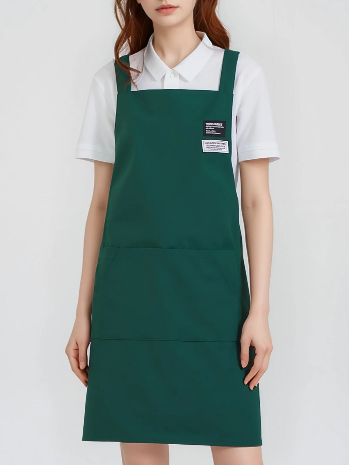 tablier toile noir vert foncé marron gris moderne poche avant épaulières cuisine restaurant