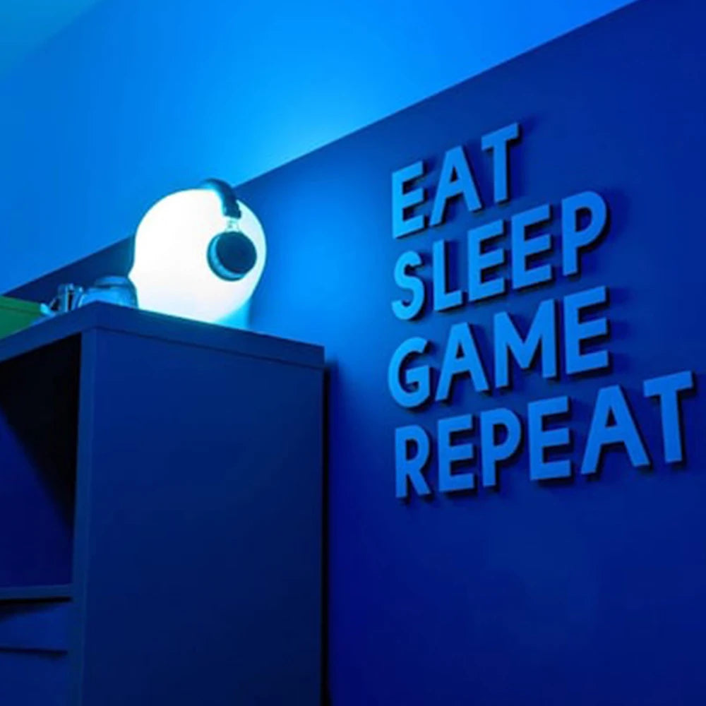 autocollant mural moderne noir texte capitales chambre game room décoration