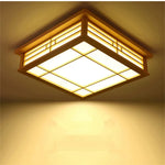 lampe bois naturel clair panneaux translucides moderne oriental lumière led