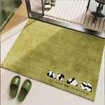 tapis sol antidérapant diatomée imperméable dessin animé moutons train pandas éléphants canards vert salon