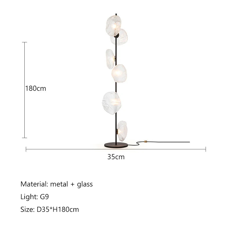 lampe sol moderne verre translucide noir blanc beige intérieur chambre salonhôtel