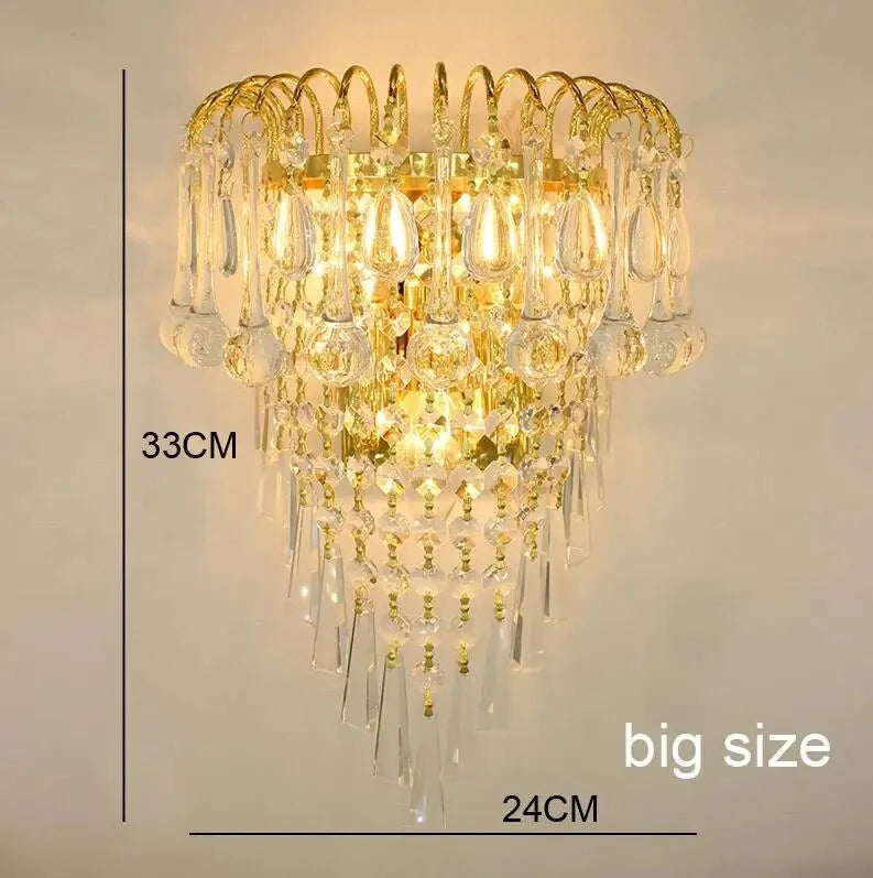 applique murale classique cristal doré transparent élégante maison vintage deco lumière