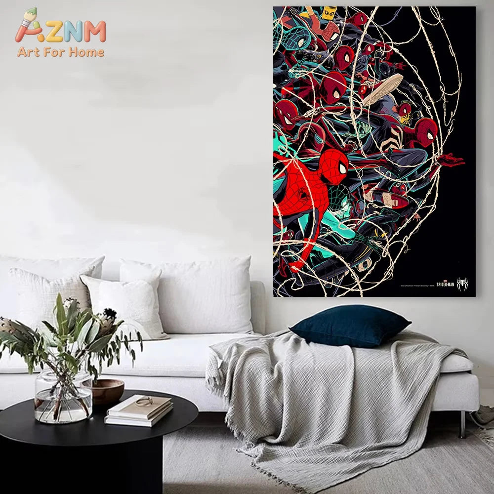 affiche murale spider man toile araignée moderne pop art chambre enfant superheroes decoration maison