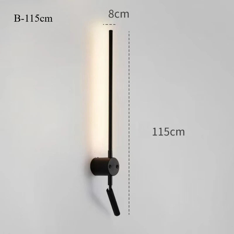 lampe murale moderne minimaliste fixée mur alimentée courant alternatif lumière jaune noir chambre coucher