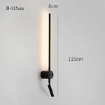 lampe murale moderne minimaliste fixée mur alimentée courant alternatif lumière jaune noir chambre coucher