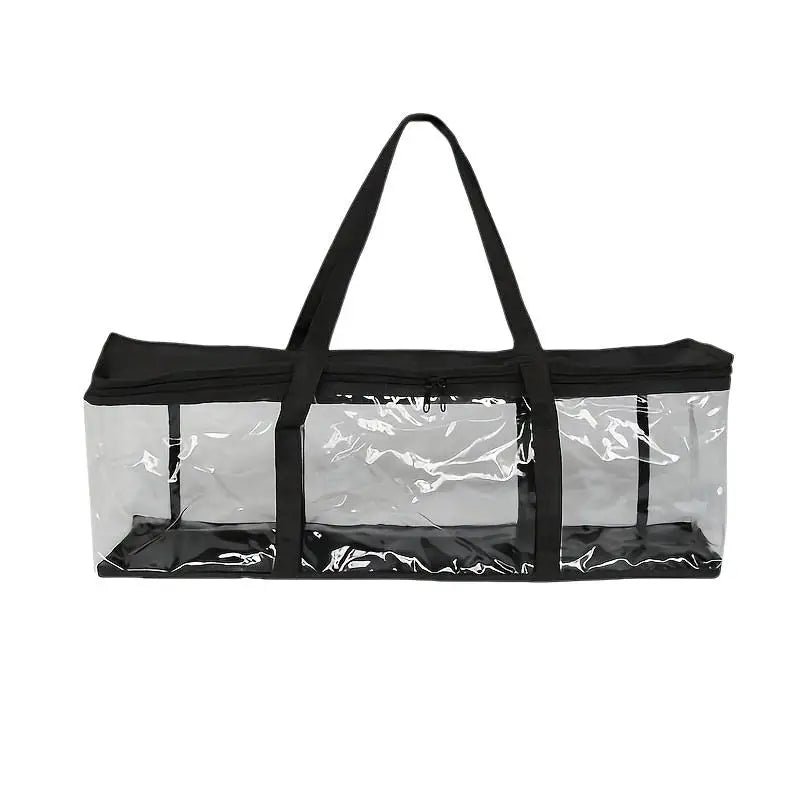 sac rangement dvd cd noir transparent pratique réutilisable écologique multifonctionnalités poignées zippable