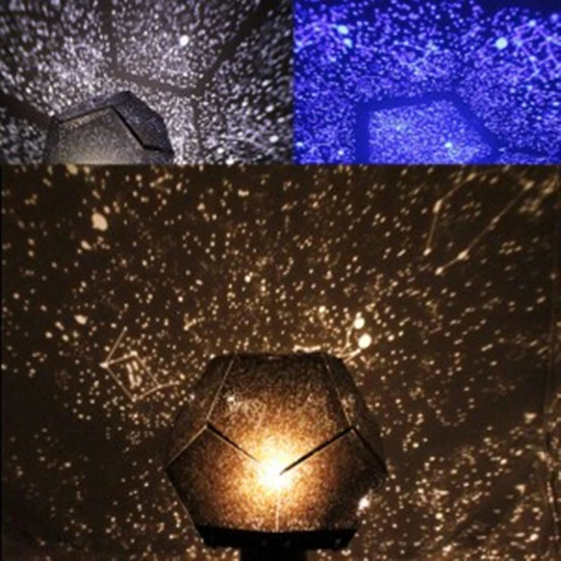 projecteur étoiles décoration chambre noire bleu doré moderne brillant support rotatif