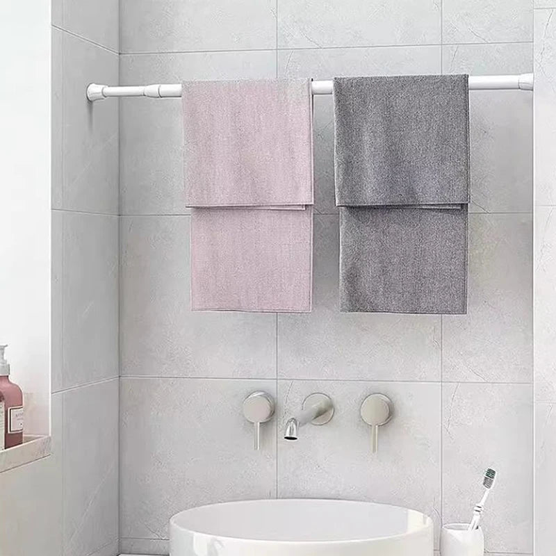 support mural extensible blanc moderne clips adhésifs hooks métal réglable sans perçage