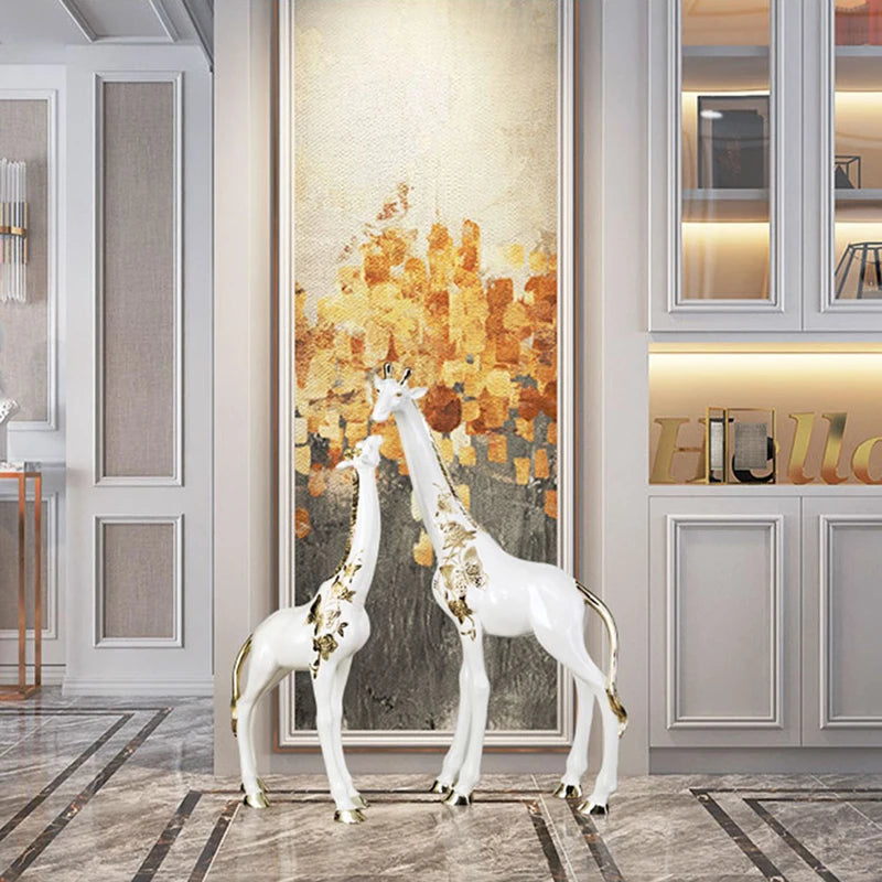Statue girafe dans entrée moderne décoration intérieur
