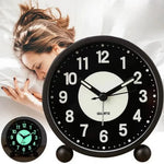 horloge table classique minmaliste noir blanc vert fluorescent numéros quartz pieds sphériques