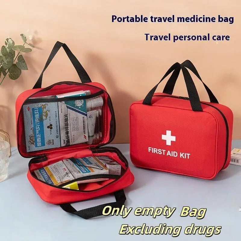 sac trousse premiers secours rouge noir first aid kit portable medicaments utile campingurgencevoyage