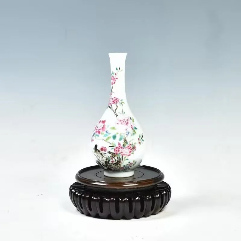 support bois gravé classique vase plante décoration intérieure plateau simple autonomeCJK