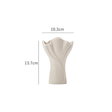 vase céramique texturé fleurs séchées feuilles vertes intérieur moderne minimaliste