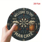 plaque métal vintage cible fléchettes bienvenue man cave tasses bière points rouge noir
