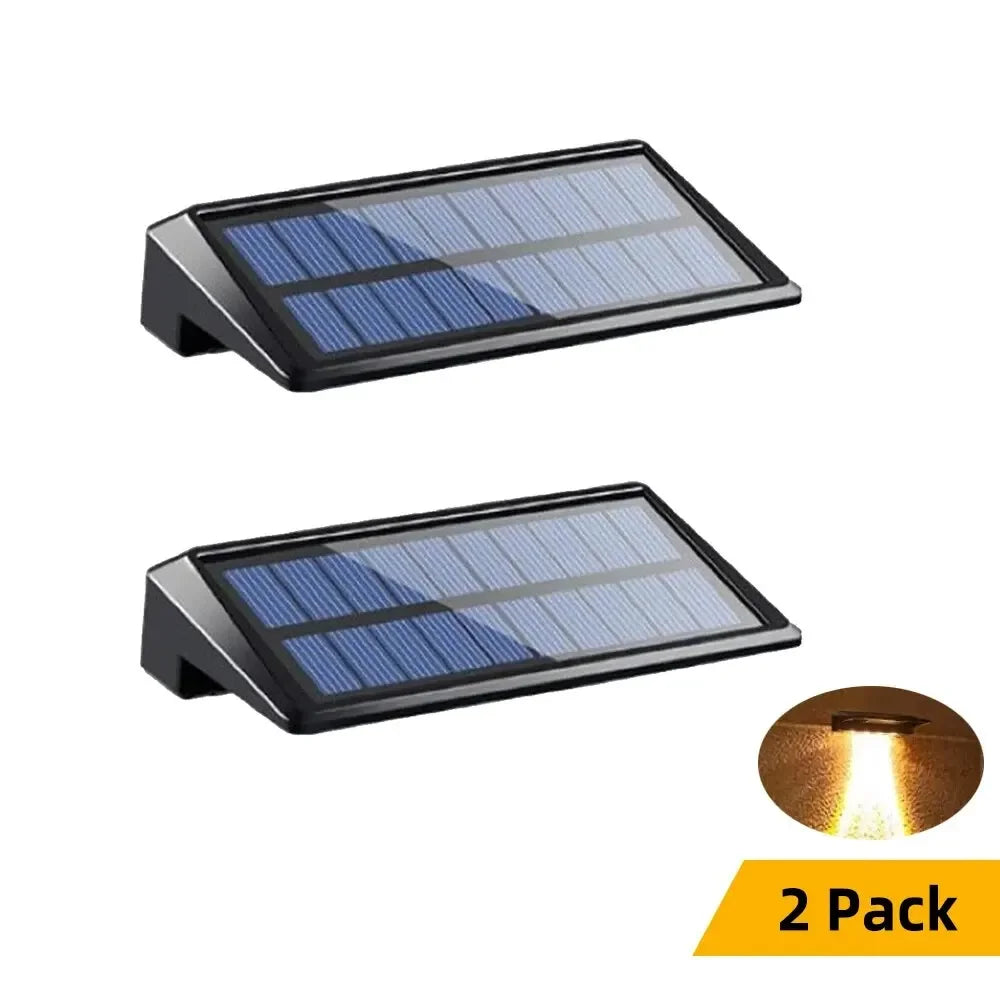 lumières solaires led modernes appliques murales noires bleues panneau solaire adhésivesextérieur minimalistes