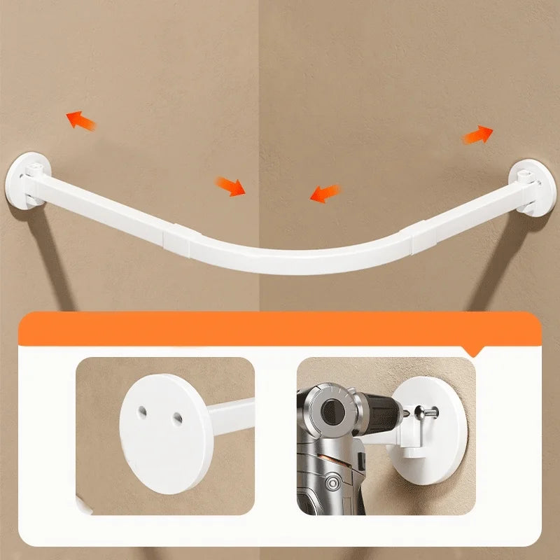 rideau douche texturé barre acier inoxydable tissu opaque moderne minimaliste douchette mélangeur thermocouple