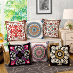 housse coussin coton ethnique boho chic motifs floraux mandala voiture