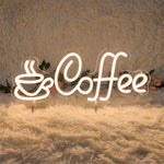 néon lumineux Coffee moderne minimaliste lettrage tasse blanc USB 50000h