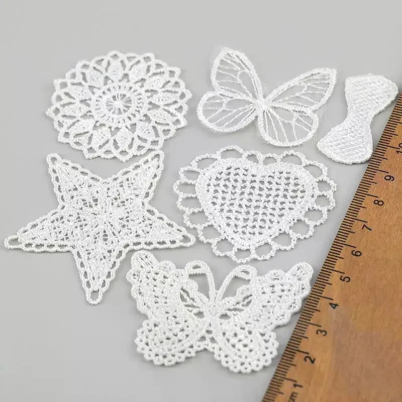 dentelle blanche motifs floraux brodés couture mariage bricolage traditionnelle unisexe polyester