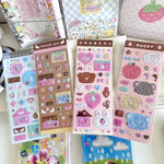 stickers 3d bulles kawaii animaux coeurs étoiles maison ours chauves souris pompons cloches journal