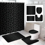 tapis bain rideau léopard moderne adhésif noir respectueux environnement inclusion tapis sol toilette ovale