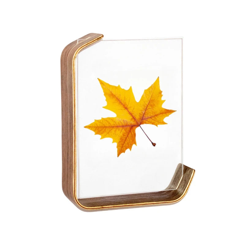 cadre photo acrylique moderne feuilles automne minimaliste or noir rouge jaune