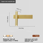 lampe murale moderne or bras articulé barre lumineuse horizontale led chambre coucher salle manger