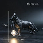 lampe poser chien réaliste détaillée blanc noir contemporaine minimaliste ampoule câble eléctrique
